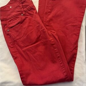 CAbi Women's Vibrant Red Skinny Jeans